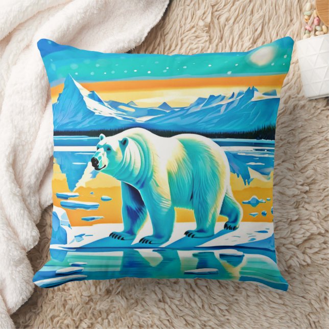 Polar Majesty: Arctisch landschap Kussen (Deken)