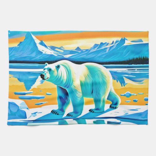 Polar Majesty: Arctisch landschap Theedoek (Horizontaal)