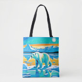 Polar Majesty: Arctisch landschap Tote Bag (Voorkant)