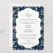 Polar Night Blauwe en Basil Groene Oefen Dinner Kaart (Voorkant)