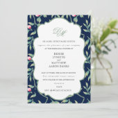 Polar Night Blauwe en Basil Groene Oefen Dinner Kaart (Staand voorkant)