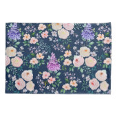 Polar Night Blue Waterverf Floral Kussensloop (Achterkant)