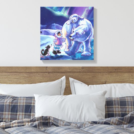 Polar Pals Canvas Afdruk (Insitu (Slaapkamer))
