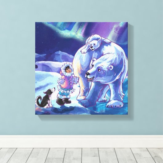 Polar Pals Canvas Afdruk (Insitu (Houten vloer))