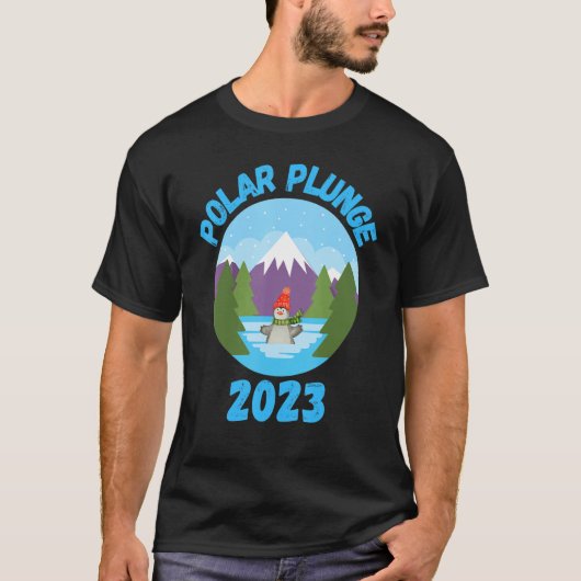 Polar Plunge Ice Jump Funny Polar Bear Winter Swim T-shirt (Voorkant)