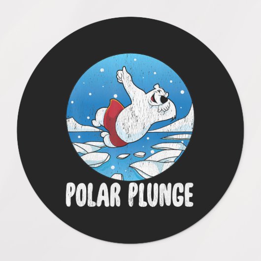 Polar Plunge Ice Jump Funny Polar Beer Winter Swim Labels (Design 1)