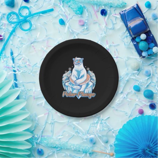 Polar Plunge Ice Jump Funny Polar Beer Winter Swim Papieren Bordje (Feest)