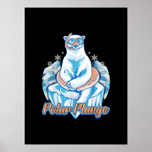 Polar Plunge Ice Jump Funny Polar Beer Winter Swim Poster (Voorkant)