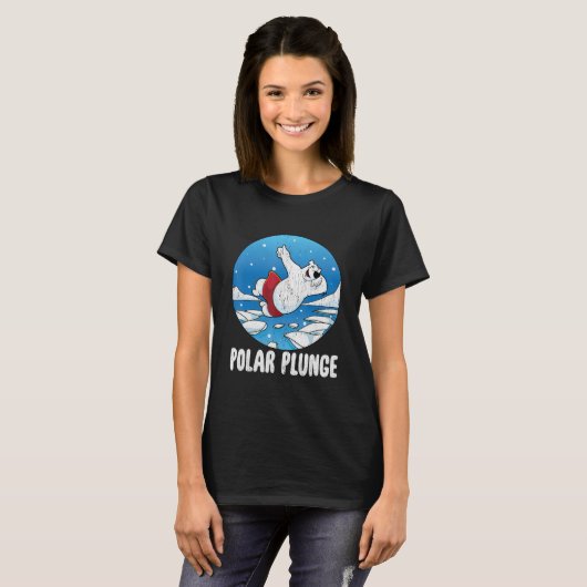 Polar Plunge Ice Jump Funny Polar Beer Winter Swim T-shirt (Voorkant volledig)