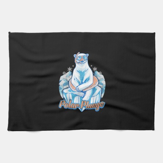 Polar Plunge Ice Jump Funny Polar Beer Winter Swim Theedoek (Horizontaal)