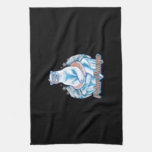 Polar Plunge Ice Jump Funny Polar Beer Winter Swim Theedoek (Verticaal)