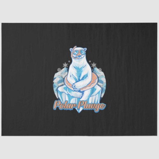 Polar Plunge Ice Jump Funny Polar Beer Winter Swim Tissuepapier (Voorkant)