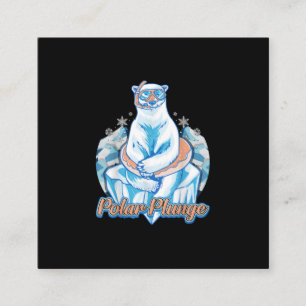 Polar Plunge Ice Jump Funny Polar Beer Winter Swim Vierkante Visitekaartje