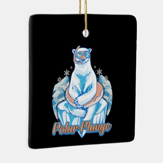 Polar Plunge Ice Jump Funny Polar Winter Keramisch Ornament (Rechts)