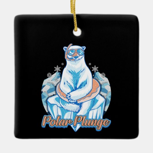 Polar Plunge Ice Jump Funny Polar Winter Keramisch Ornament (Voorkant)