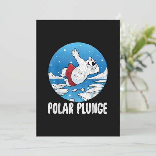 Polar Plunge Ice Jump Polar Beer Winter Swim Feestdagenkaart (Staand voorkant)
