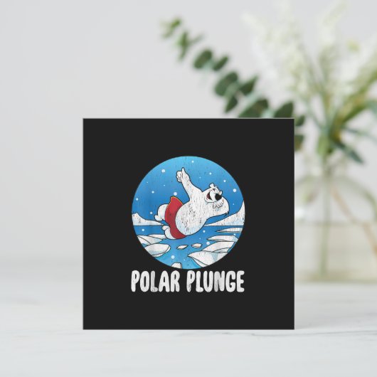 Polar Plunge Ice Jump Polar Beer Winter Swim Kaart (Staand voorkant)