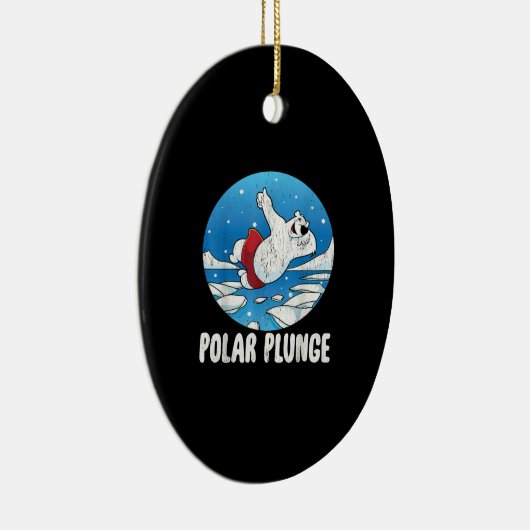 Polar Plunge Ice Jump Polar Beer Winter Swim Keramisch Ornament (Rechts)