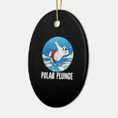 Polar Plunge Ice Jump Polar Beer Winter Swim Keramisch Ornament (Links)