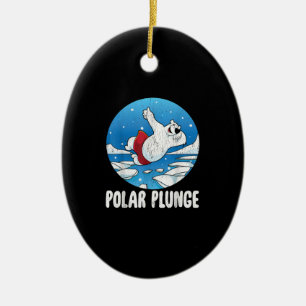 Polar Plunge Ice Jump Polar Beer Winter Swim Keramisch Ornament