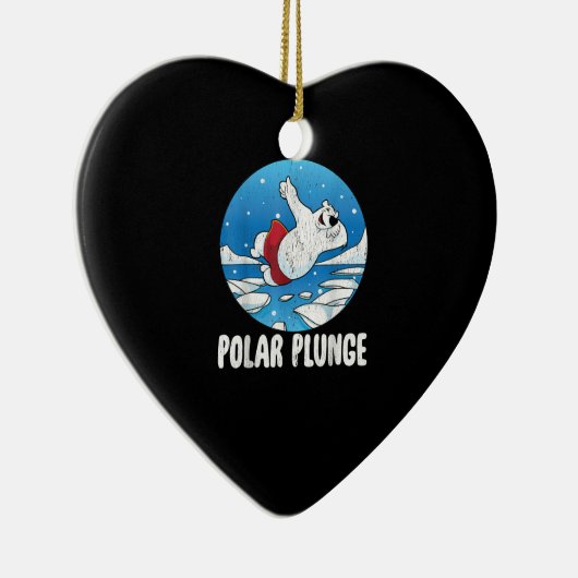 Polar Plunge Ice Jump Polar Beer Winter Swim Keramisch Ornament (Rechts)