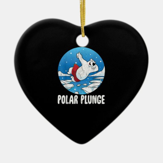 Polar Plunge Ice Jump Polar Beer Winter Swim Keramisch Ornament (Voorkant)
