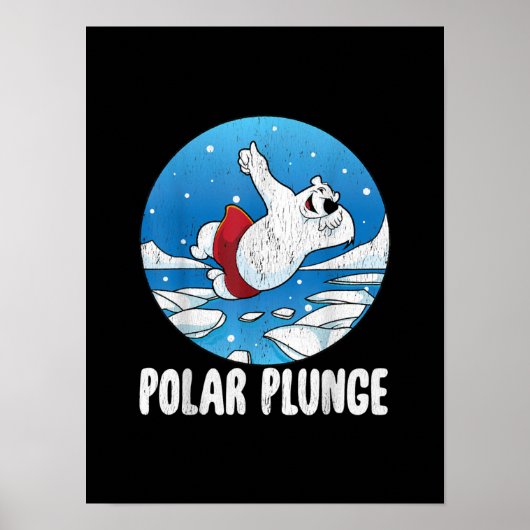 Polar Plunge Ice Jump Polar Beer Winter Swim Poster (Voorkant)