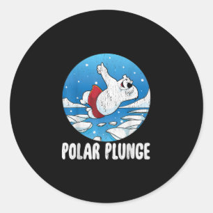 Polar Plunge Ice Jump Polar Beer Winter Swim Ronde Sticker