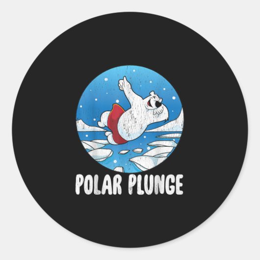 Polar Plunge Ice Jump Polar Beer Winter Swim Ronde Sticker (Voorkant)