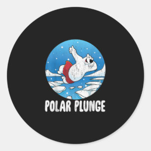 Polar Plunge Ice Jump Polar Beer Winter Swim Ronde Sticker