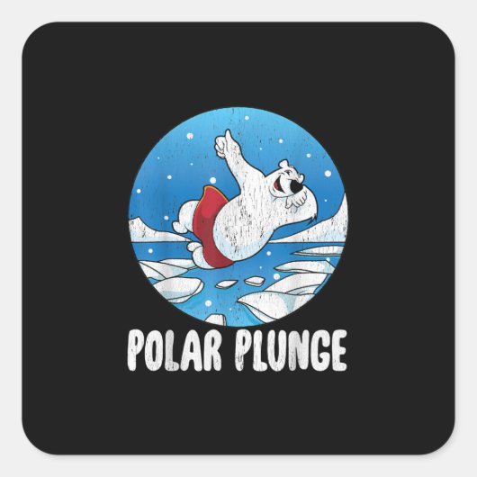 Polar Plunge Ice Jump Polar Beer Winter Swim Vierkante Sticker (Voorkant)