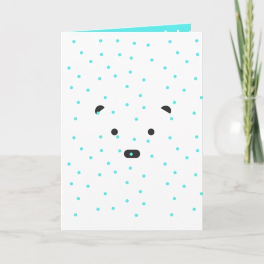 "Polar Warmth" Gevouwen Kerstgroet Kaart (Voorkant)