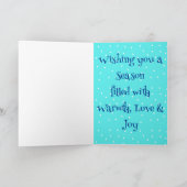 "Polar Warmth" Gevouwen Kerstgroet Kaart (Binnen)