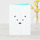 "Polar Warmth" Gevouwen Kerstgroet Kaart (Gele Bloem)