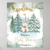 Polar White Beer Baby shower Welkomstbord Poster (Voorkant)