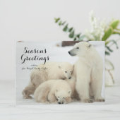 Polar zij-beer met kubussen feestdagenkaart (Staand voorkant)