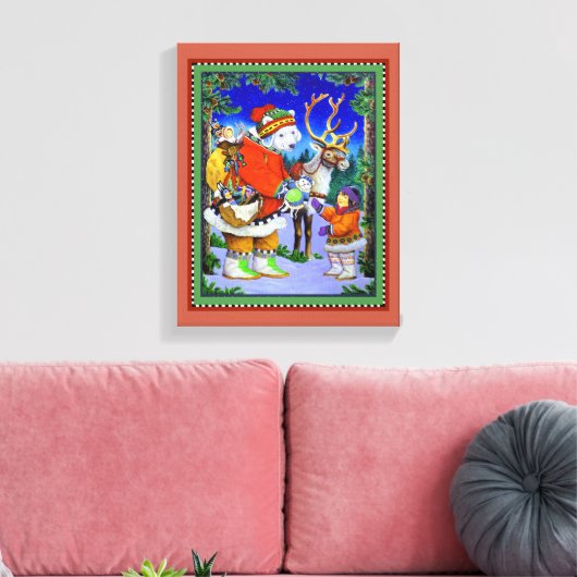 Polarbear Gift Canvas Afdruk (Insitu (Woonkamer))