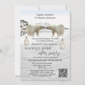 Polarbeer QR-code foto na trouwkaart uitnodiging (Voorkant)