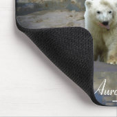 Polarbeerwelp op ijs & Aurora Muismat (Hoek)