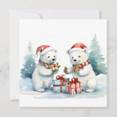 Polarberen Wenskaart Feestdagenkaart (Voorkant)