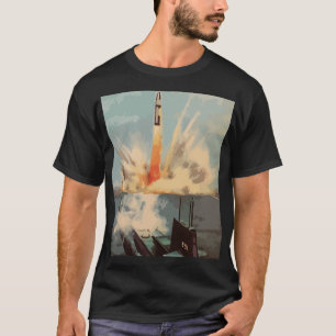 Polaris nucleaire raket onderzeeër lancering retro t-shirt