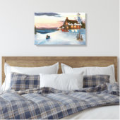 Polaris Zonsondergang Verpakt Canvas Print (Insitu (Slaapkamer))