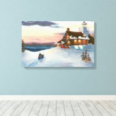 Polaris Zonsondergang Verpakt Canvas Print (Insitu (Houten vloer))