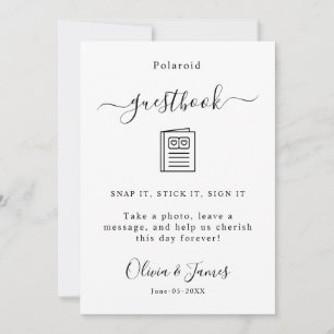 Polaroid gastenboek teken sjabloon bruiloft, kaart