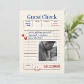 POLAROID Guest Check Save The Date Kaart (Staand voorkant)