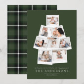 Polaroid kerstboom multi foto vakantie kaart (Voorkant / Achterkant)