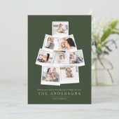 Polaroid kerstboom multi foto vakantie kaart (Staand voorkant)
