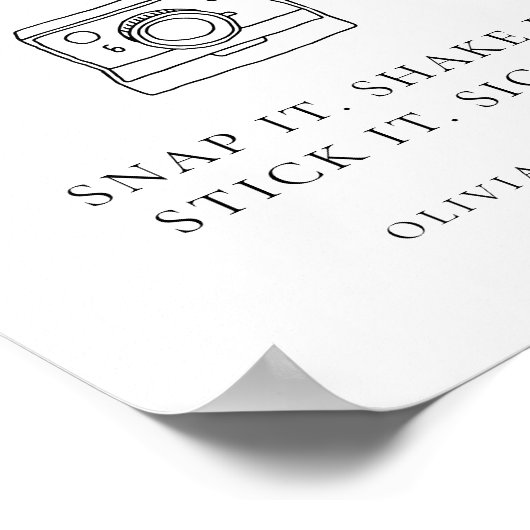 Polaroid Photo Wedding Guestbook Sign Poster (Hoek)