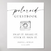Polaroid Photo Wedding Guestbook Sign Poster (Voorkant)