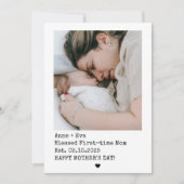 Polaroid Style 2 foto's eerste keer Moederdag Feestdagenkaart (Voorkant)
